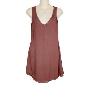Little Moon‎ Aritzia Tank Dress Size 0 Brown Lined V-Neck Sleeveless Mini